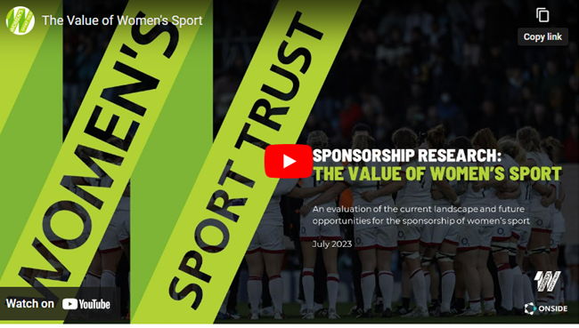 Women's Sports Trust: Report into the positive impact of women’s sport sponsorship on brands