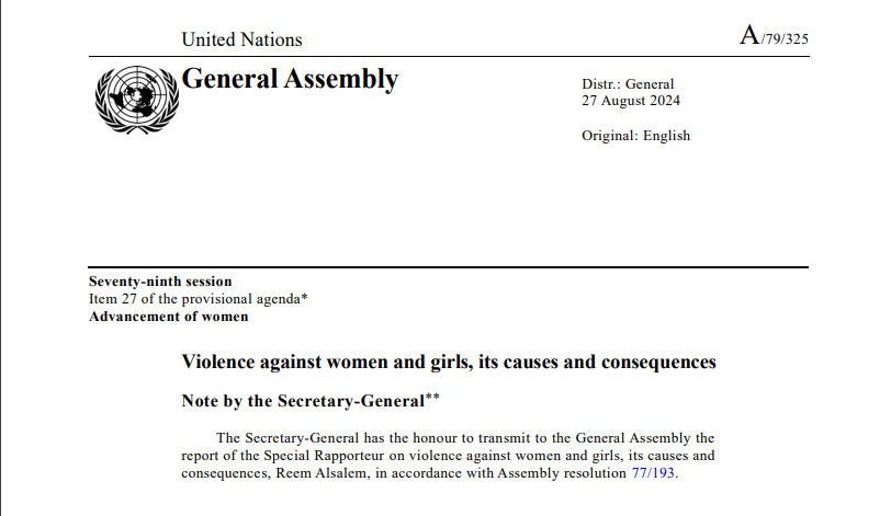 UN Report of the Special Rapporteur on violence against women and girls, its causes and consequences - Violence against women and girls in sports